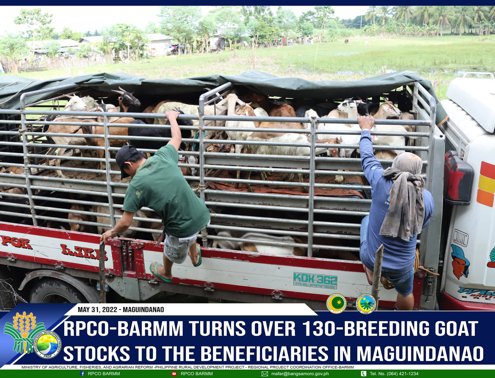 RPCO-BARMM turns over 130-breeding goat stocks to the beneficiaries in Maguindanao