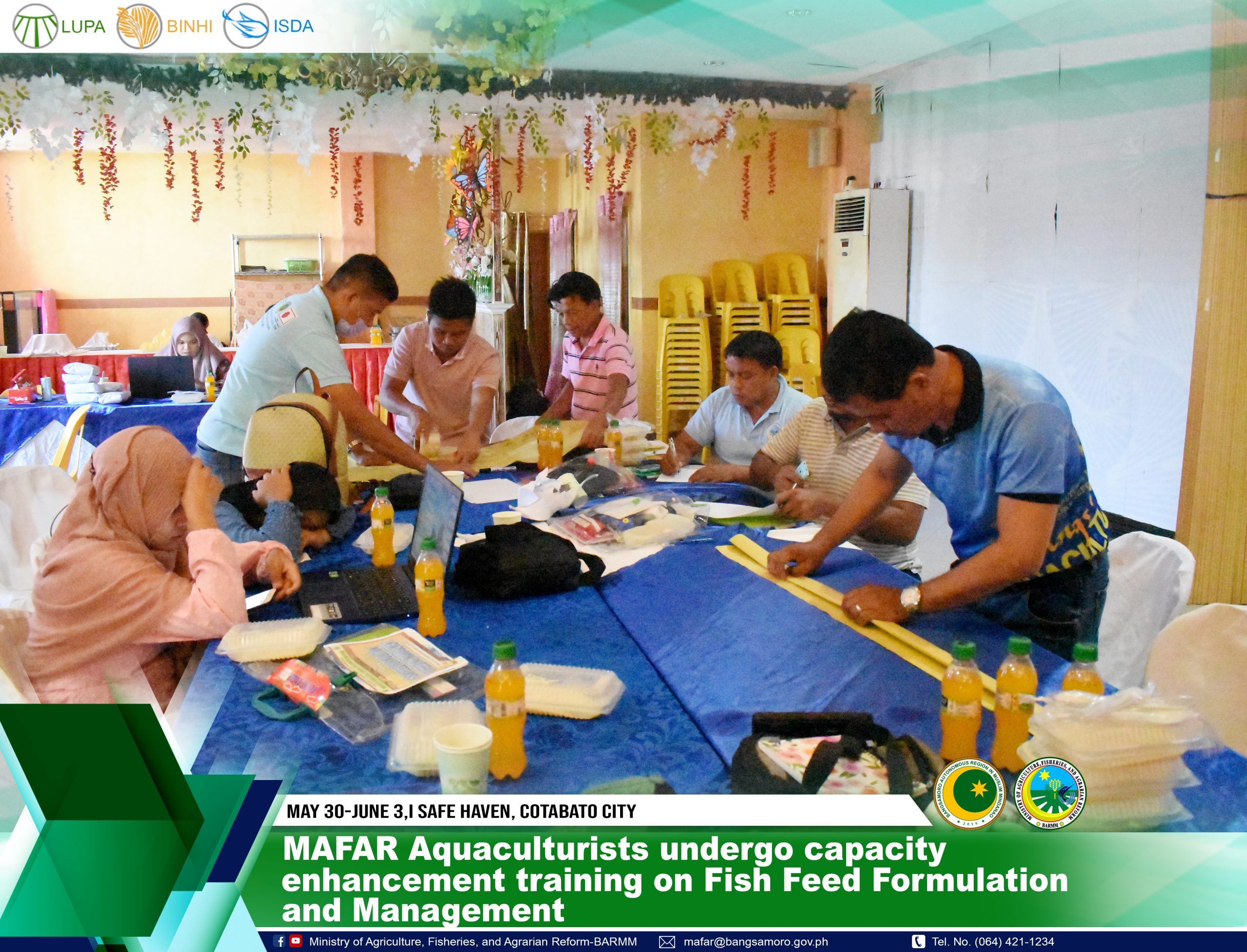 MAFAR Aquaculturist undergo capacity enhancement training on fish feed formulation, feeding management