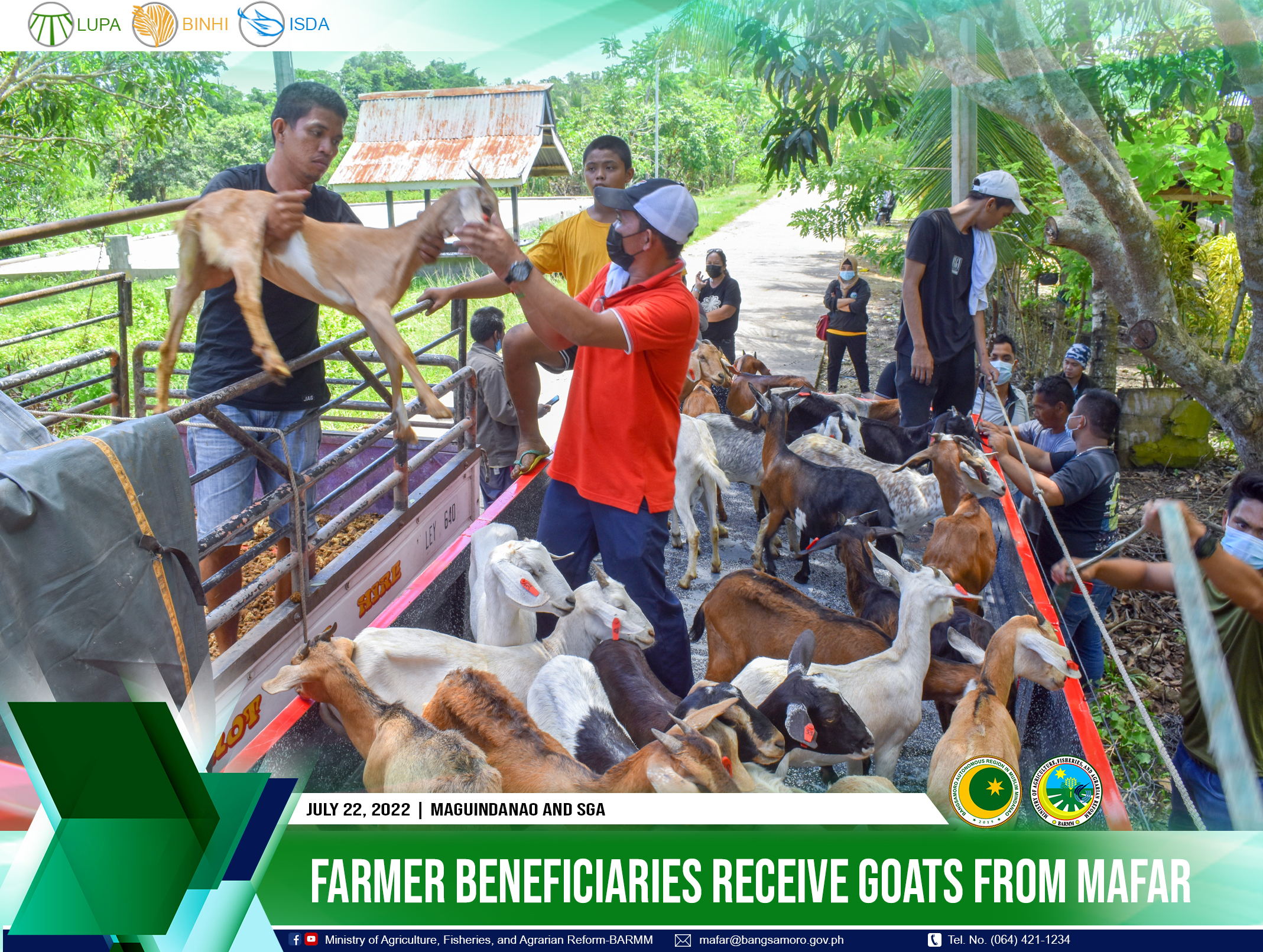 Farmer beneficiaries receive goats from MAFAR