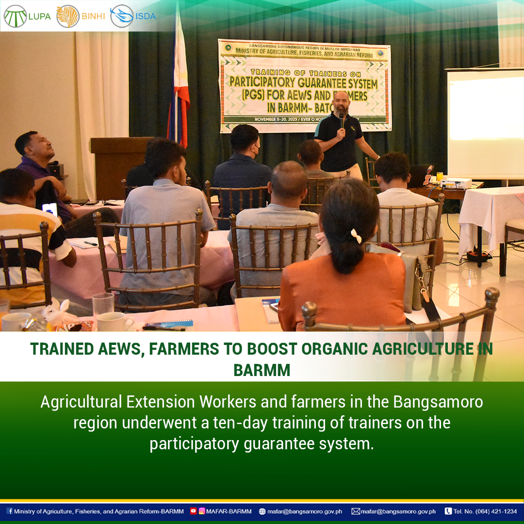TRAINED AEWS, FARMERS TO BOOST ORGANIC AGRICULTURE IN BARMM
